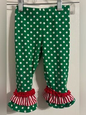 Rare Edition green polka dot leggings